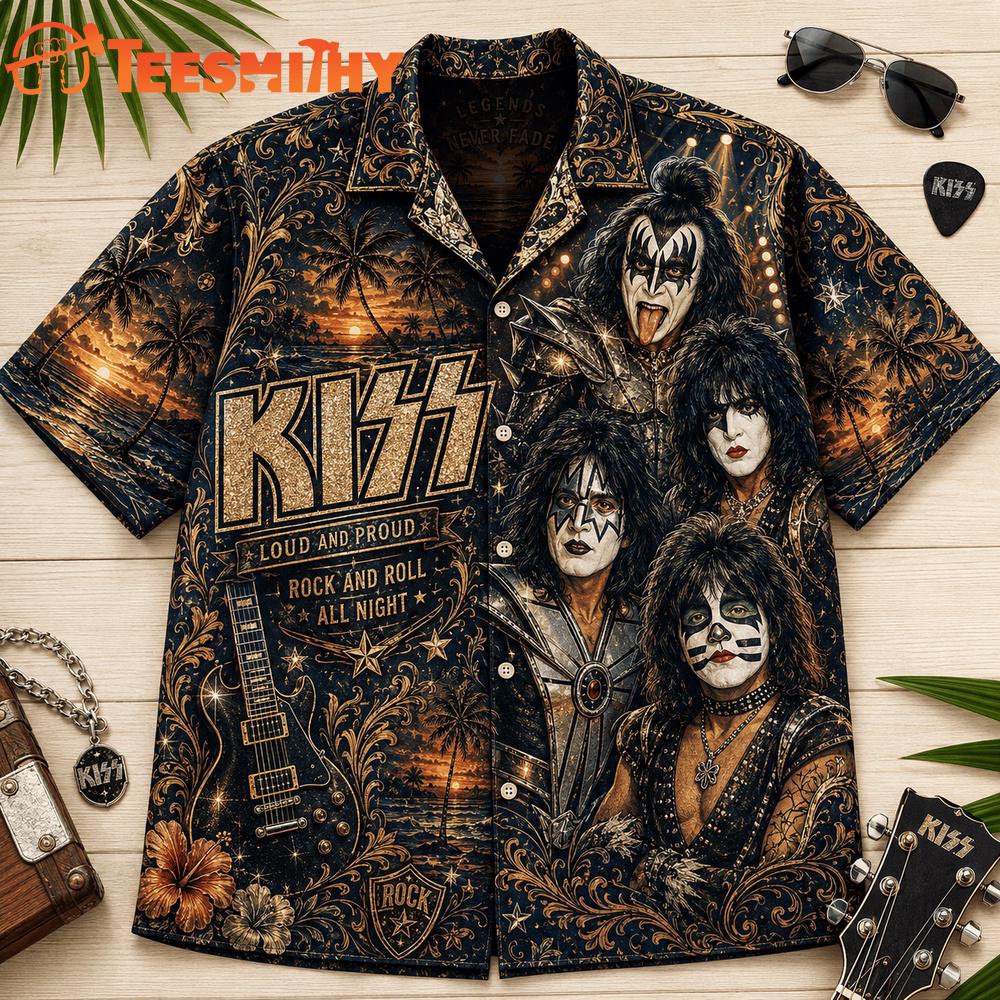 Kiss Band Music Graphic 2026 Summer Hawaiian Shirt