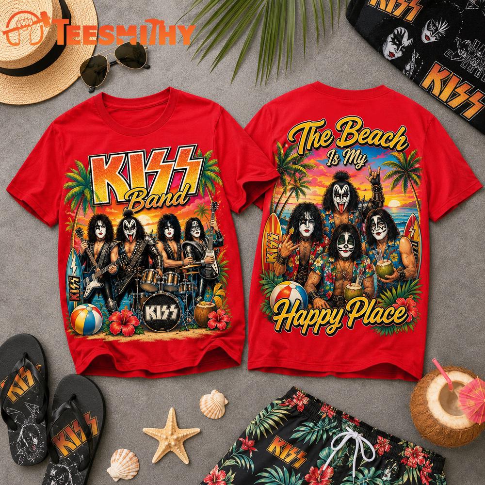 Kiss Band The Beach Is My Happy Place 3D Shirt