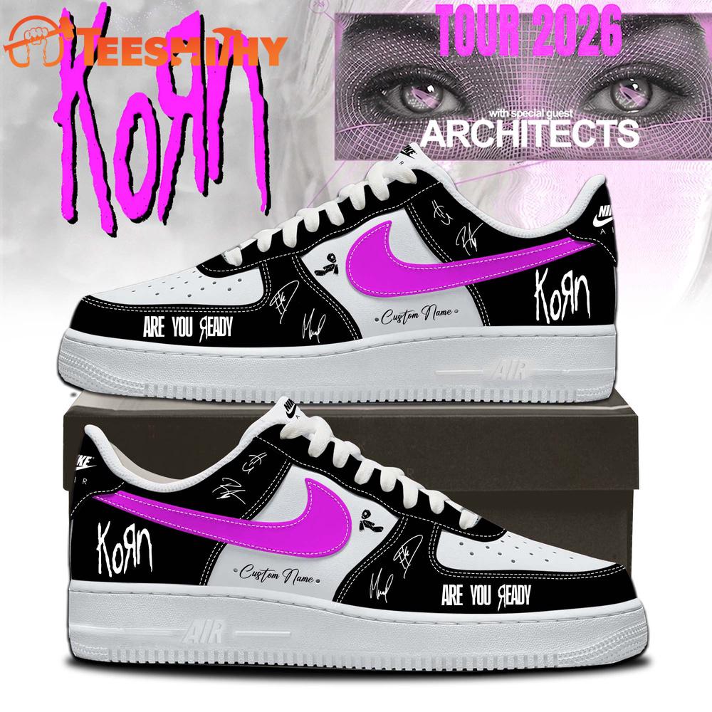 KORN ARE YOU READY Tour 2026 Limited Edition Signature Black Air Force 1 Shoes