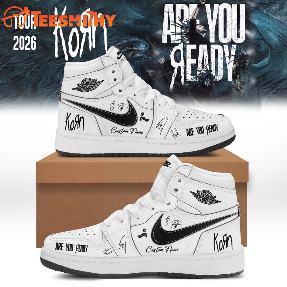 KORN ARE YOU READY Tour 2026 Limited Edition Signature White Air Jordan 1 Shoes