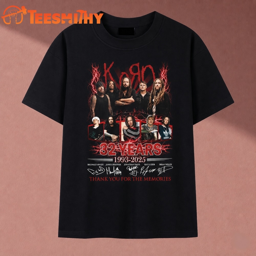 Korn Band 32 Years 1993 2025 Thank You For The Memories T Shirt