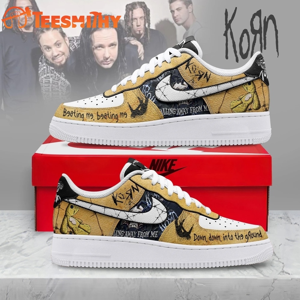Korn Band Nu Metal Yellow Graphic Air Force 1 Shoes Sneakers