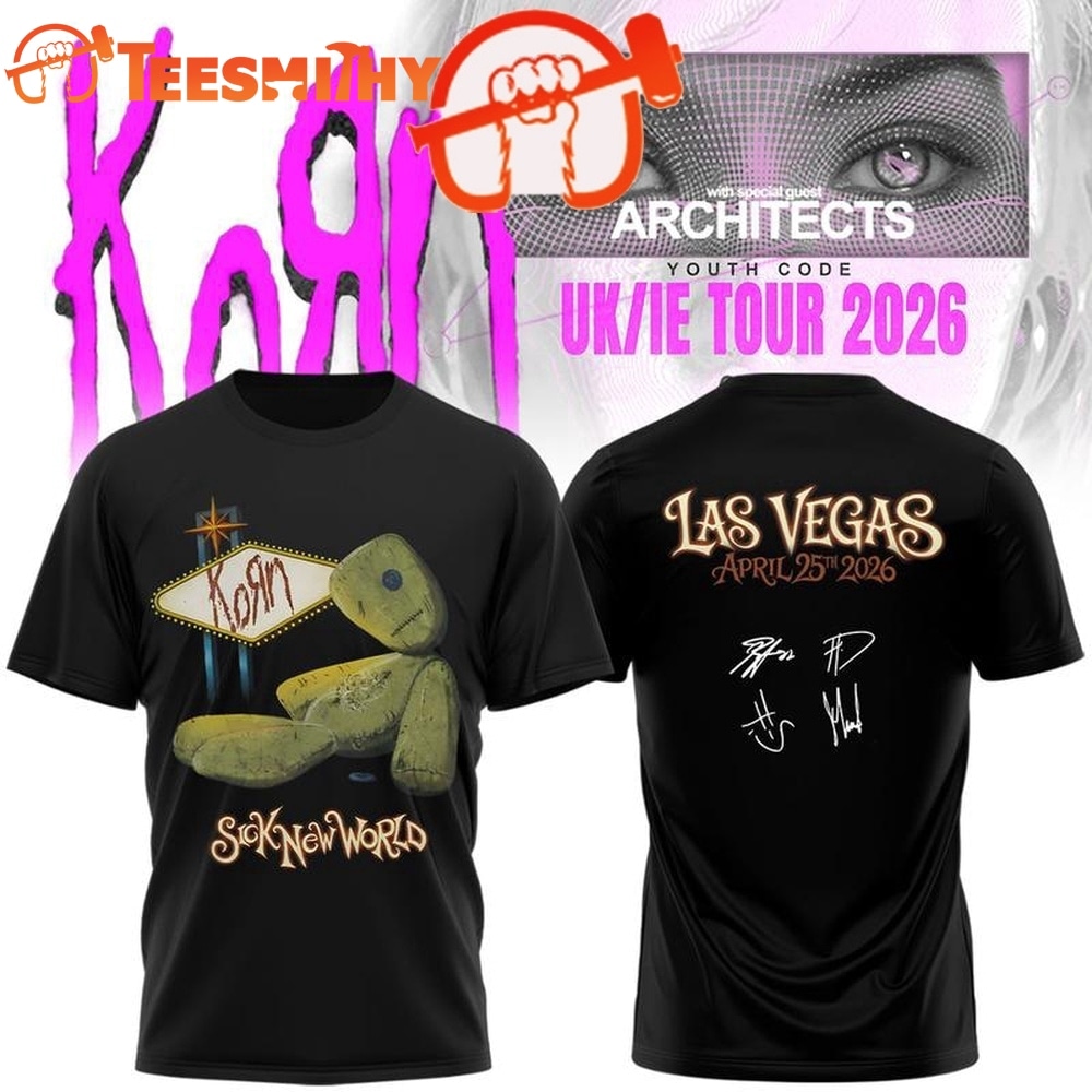 Korn Euro Tour 2026 Schedule List Graphic Black T Shirt