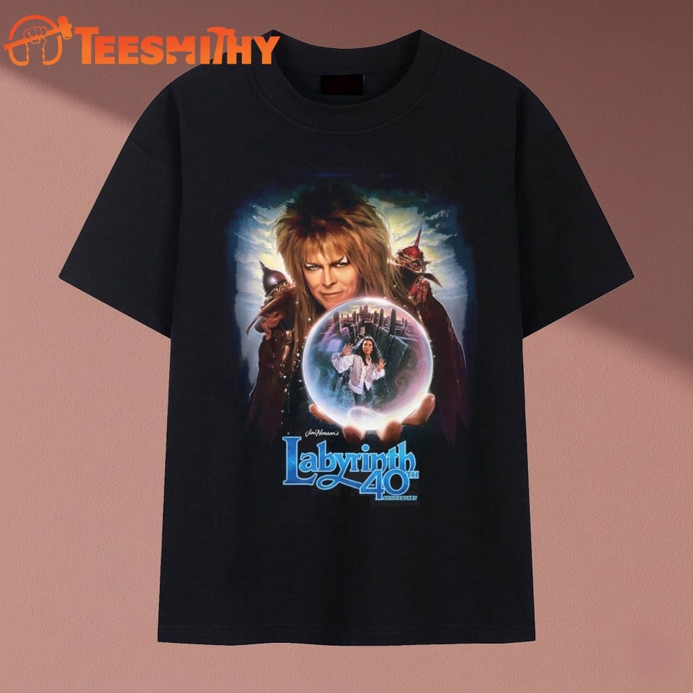 Labyrinth Movie 40th Anniversary Jareth David Bowie Crystal Ball T Shirt