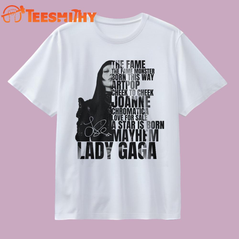 Lady Gaga 2025 Tour Graphic Signature Vintage T Shirt Lady Gaga 2025 Tour Graphic Signature Vintage T Shirt