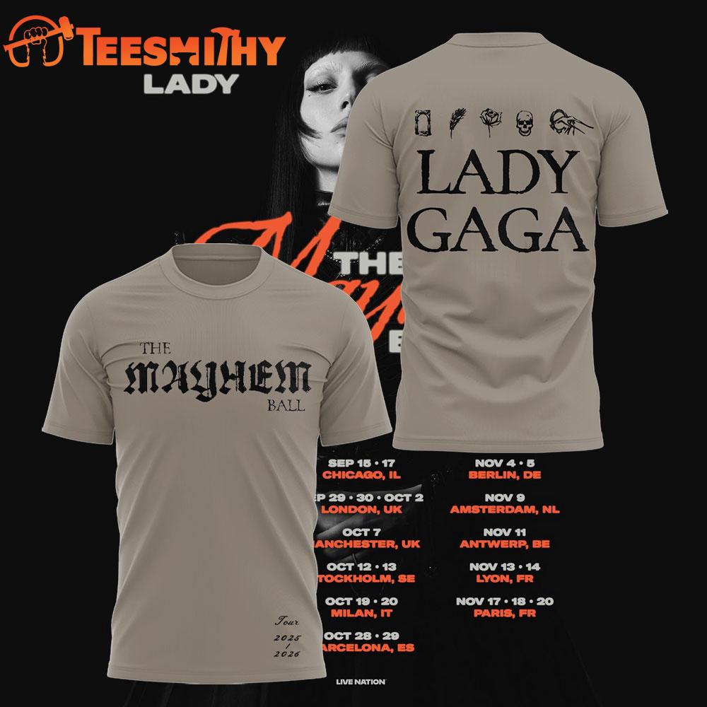 Lady Gaga The Mayhem Ball Tour 2025 Limited Edition 3D Shirt