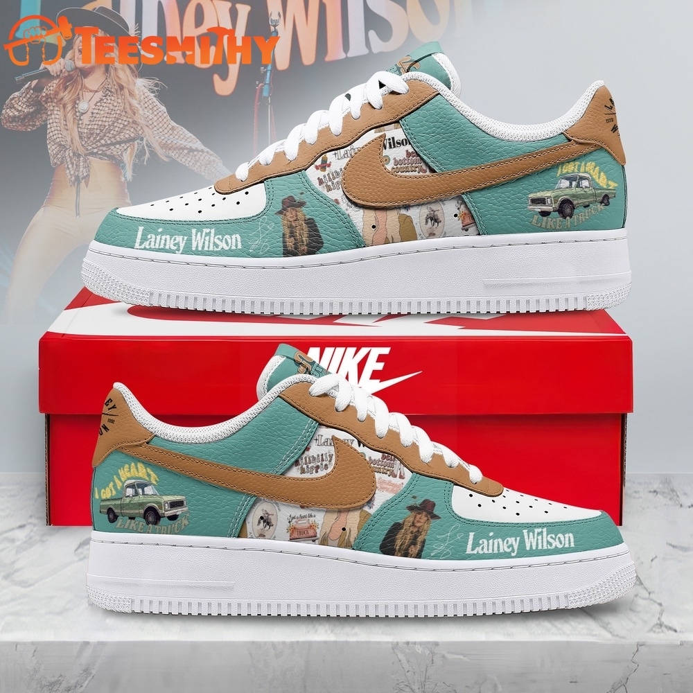 Lainey Wilson Teal Bell Bottom Country Music Graphic Air Force 1 Shoes Sneakers
