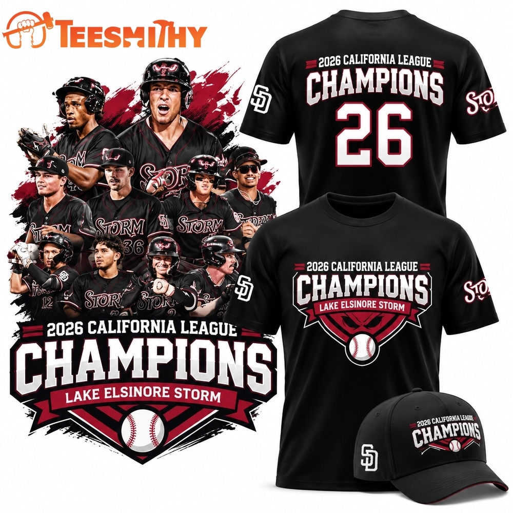 Lake Elsinore Storm 2026 California League Champions Black T Shirt