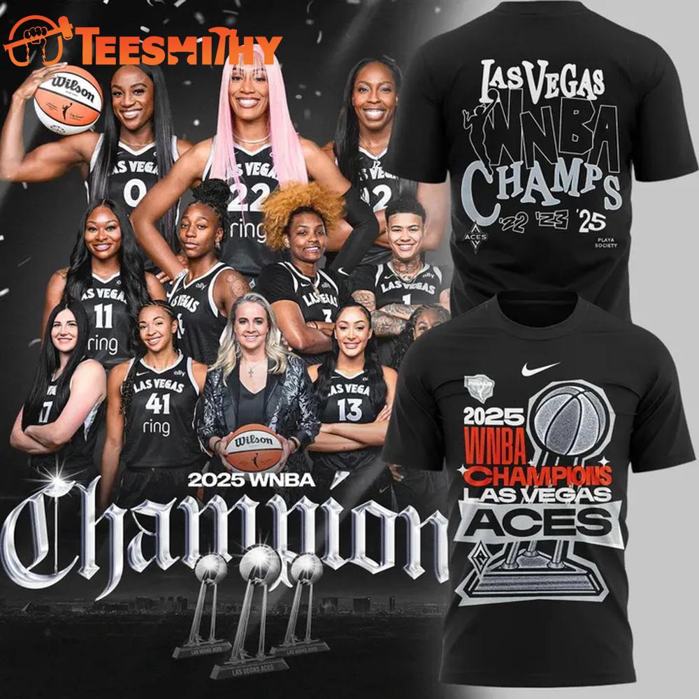 Las Vegas Aces 2025 WNBA CHAMPIONS LOCKER ROOM New Design T Shirt