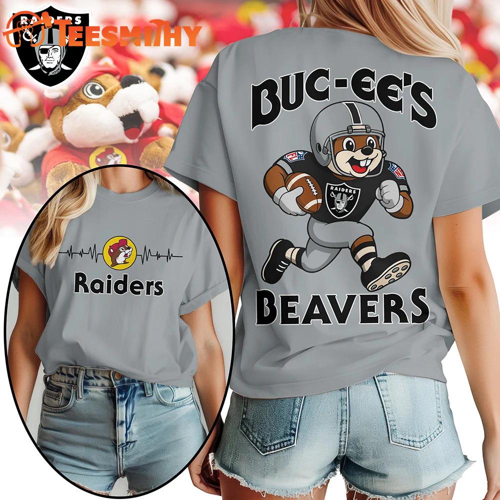 Las Vegas Raiders 2026 NFL Buc-ee’s Beavers All Over Print T Shirt