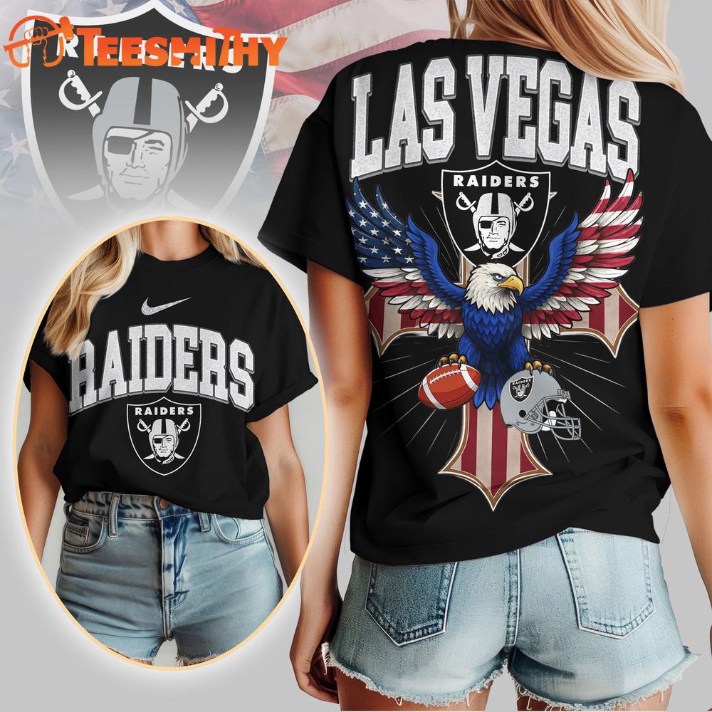 Las Vegas Raiders 2026 NFL Freedom Eagle All Over Print Shirt