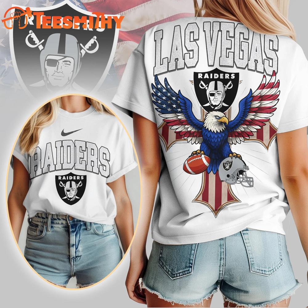 Las Vegas Raiders 2026 NFL Freedom Eagle All Over Print Shirt