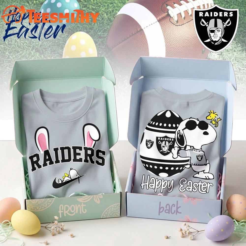 Las Vegas Raiders 2026 NFL Happy Snoopy Easter All Over Print Shirt