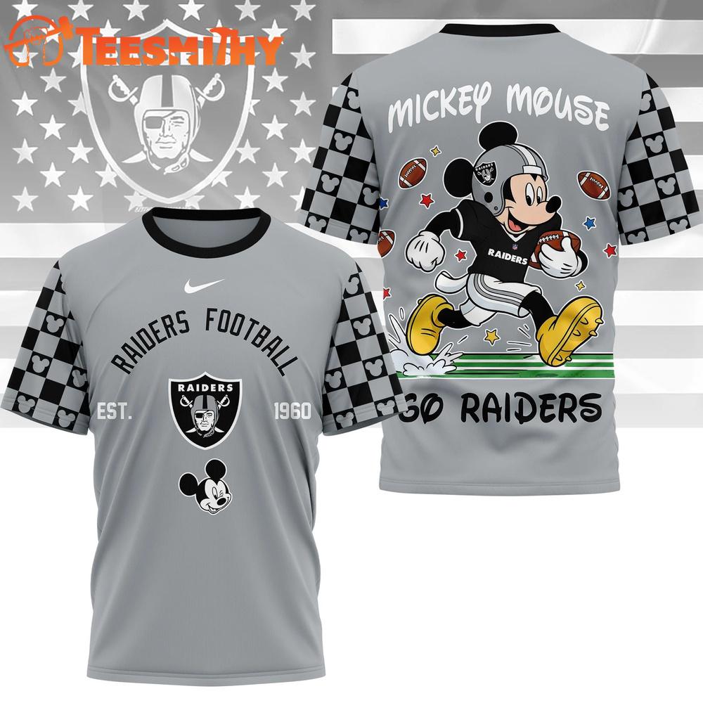Las Vegas Raiders 2026 NFL Mickey Football Special New 3D T Shirt
