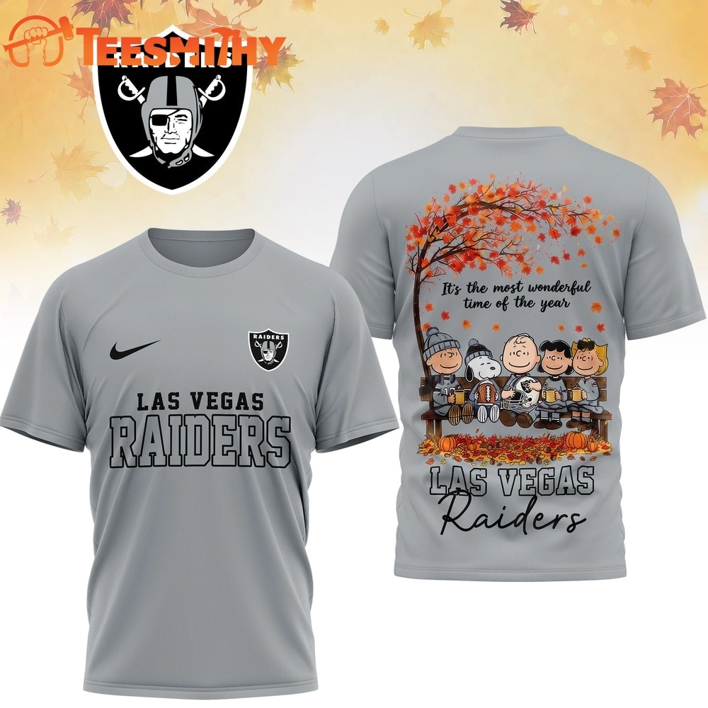 Las Vegas Raiders 2026 NFL Snoopy Peanut It's the Most Wonderful Time of the Year 3D Shirt