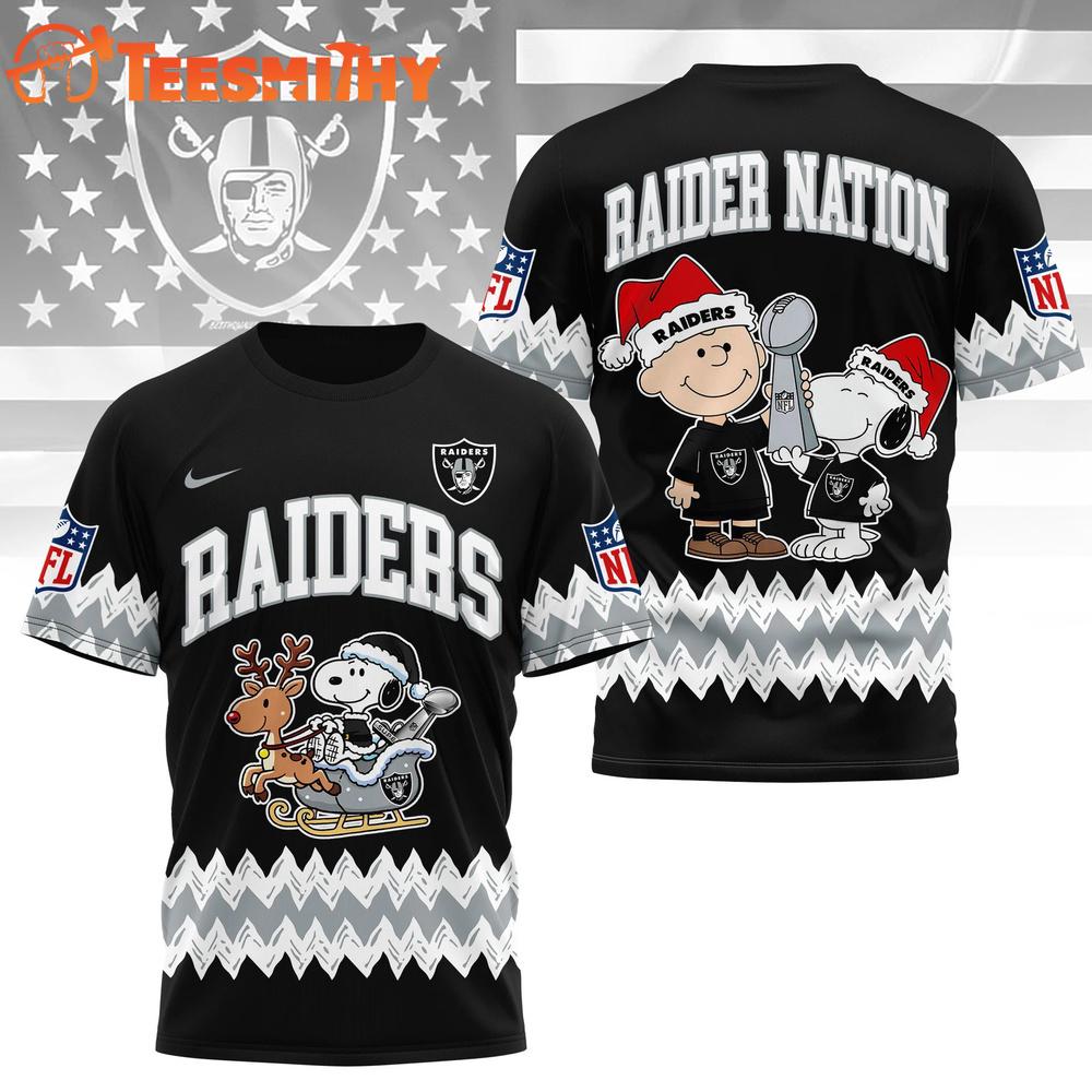 Las Vegas Raiders 2026 NFL Snoopy Super Bowl Holiday Limited 3D Shirt