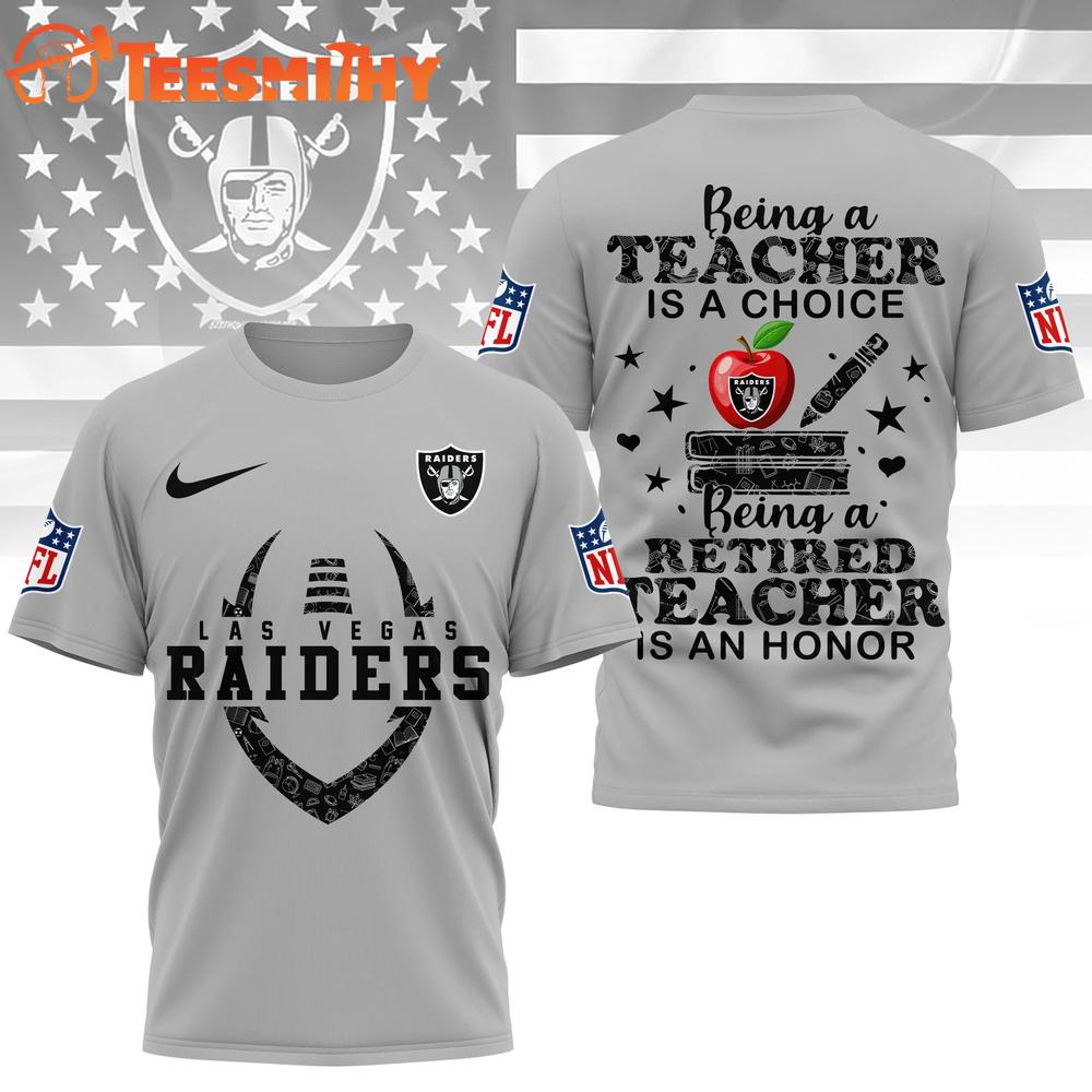 Las Vegas Raiders 2026 NFL Teacher Honor 3D T Shirt