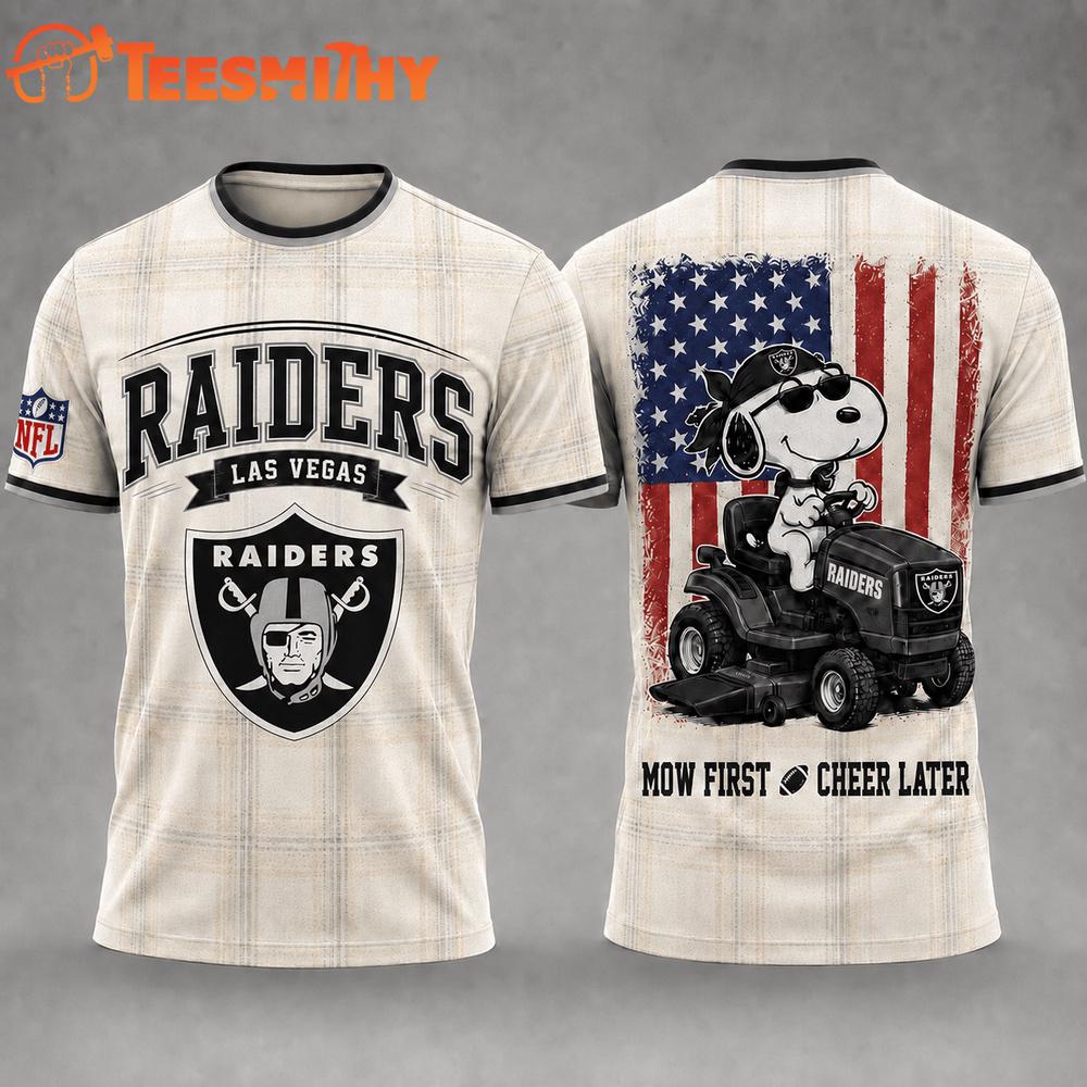 Las Vegas Raiders Funny Football Snoopy Gardening Lovers 3D T Shirt