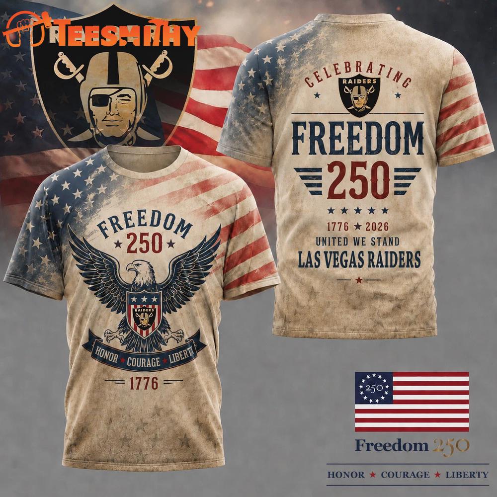Las Vegas Raiders NFL Ameica Freedom 250 Patriotic Limited 3D Shirt