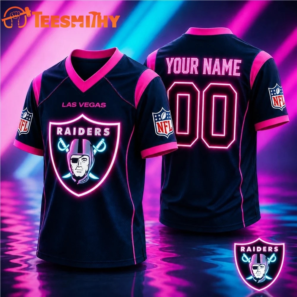Las Vegas Raiders NFL Electric Glow Custom Football Jersey