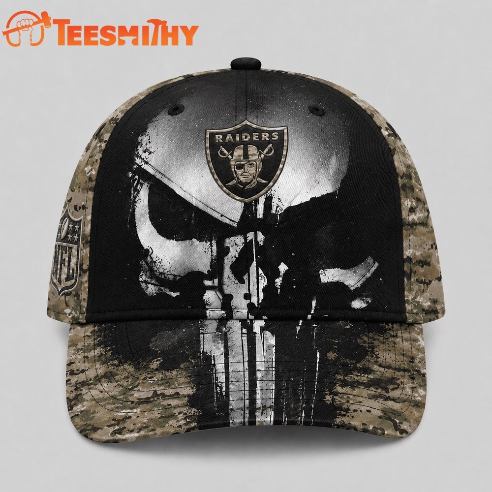 Las Vegas Raiders NFL Halloween Military Skull Camo Classic Cap