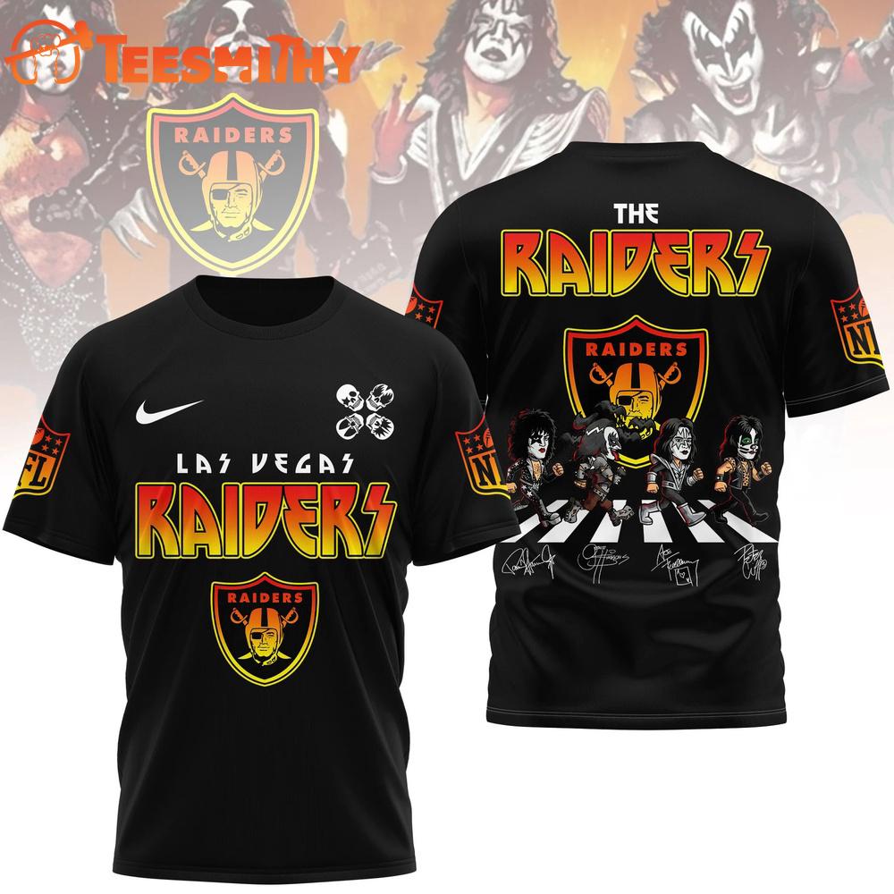 Las Vegas Raiders NFL Kiss Band Rock and Roll All Nite 3D Shirt