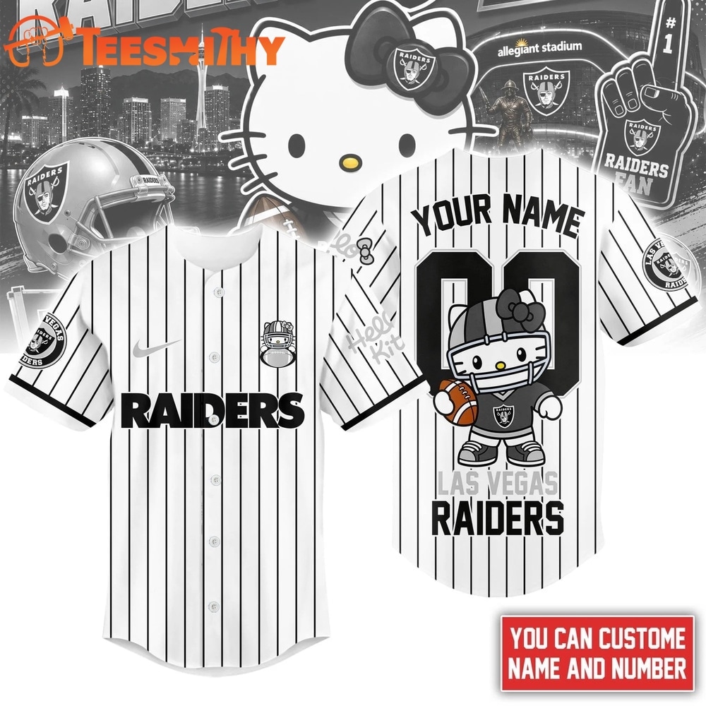 Las Vegas Raiders NFL Kitty Game Day Custom Baseball Jersey Shirt
