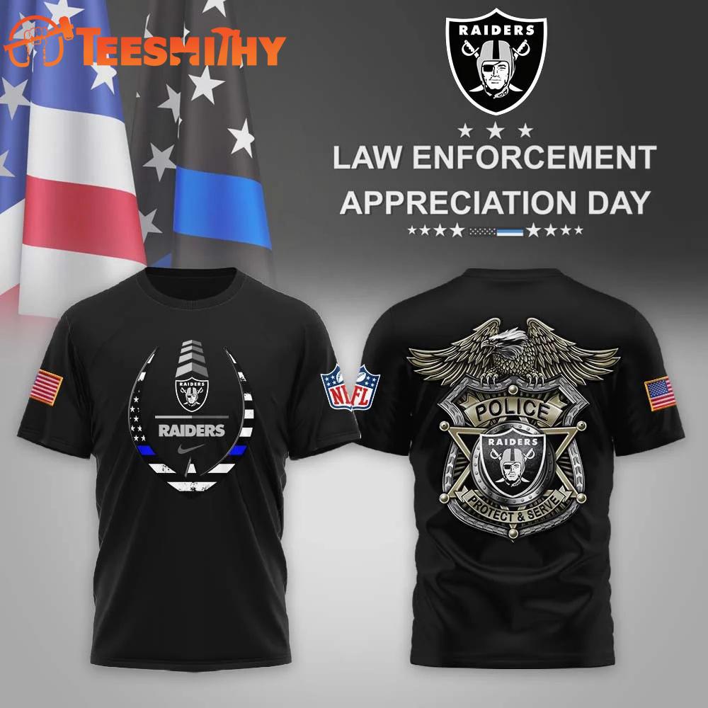 Las Vegas Raiders NFL Law Enforcement Appreciation Day Black T Shirt