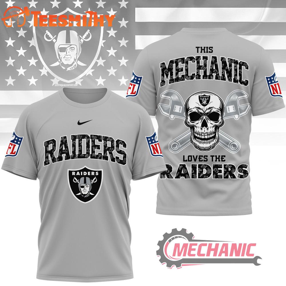 Las Vegas Raiders NFL Mechanic Loves Football New Design 3D Shirt