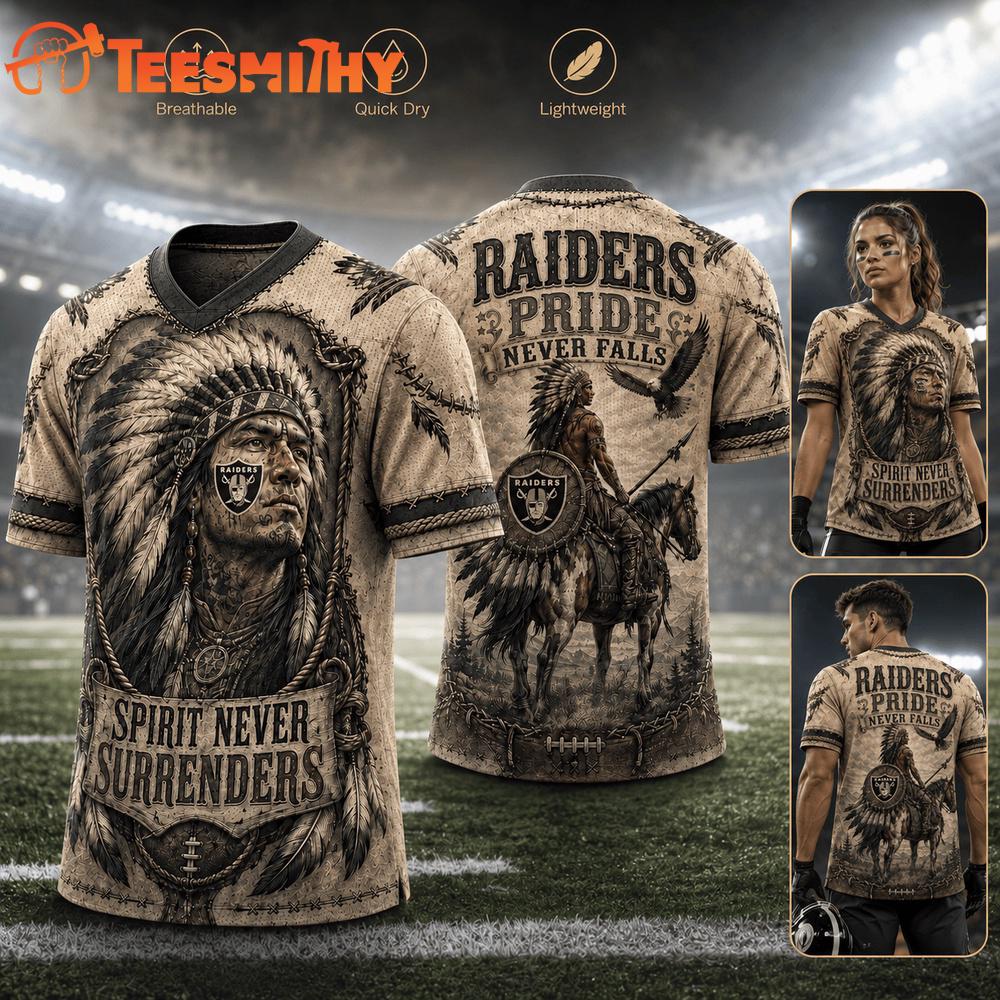 Las Vegas Raiders NFL Native American Warrior Vintage Game Day Football Jersey