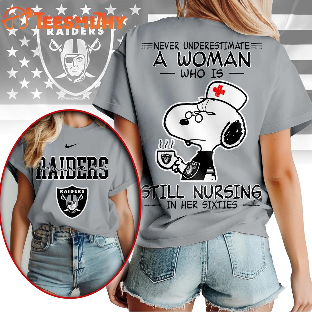 Las Vegas Raiders NFL Snoopy Never Underestimate A Nurse Unisex T Shirt