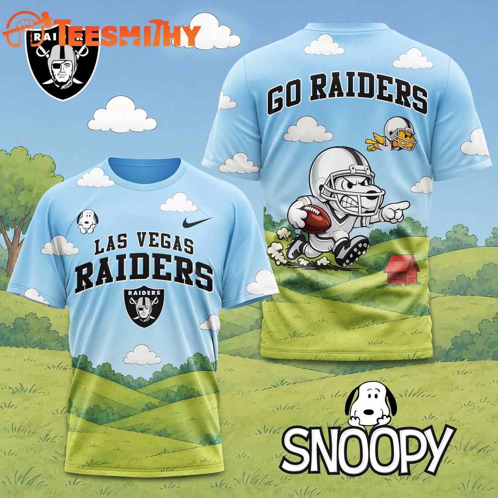 Las Vegas Raiders NFL Snoopy Touchdown 3D T-Shirt