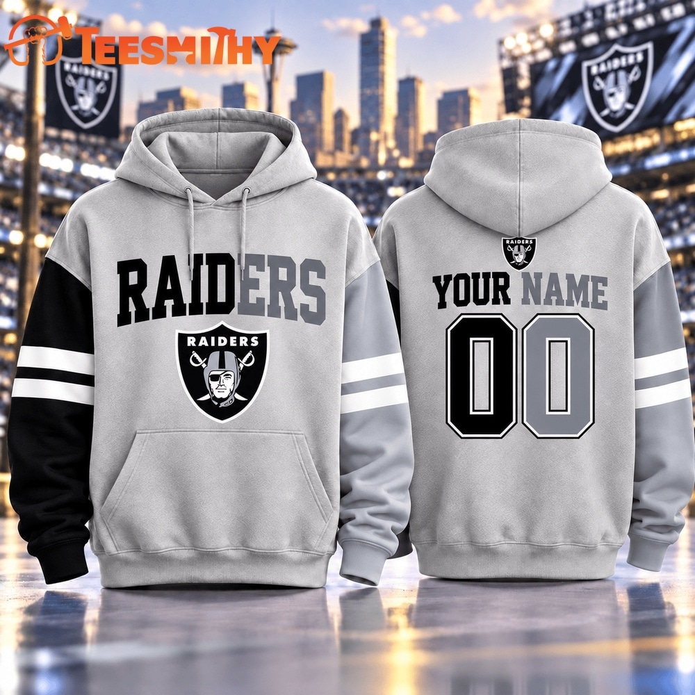 Las Vegas Raiders NFL Two Tone Colorblock Varsity Hoodie
