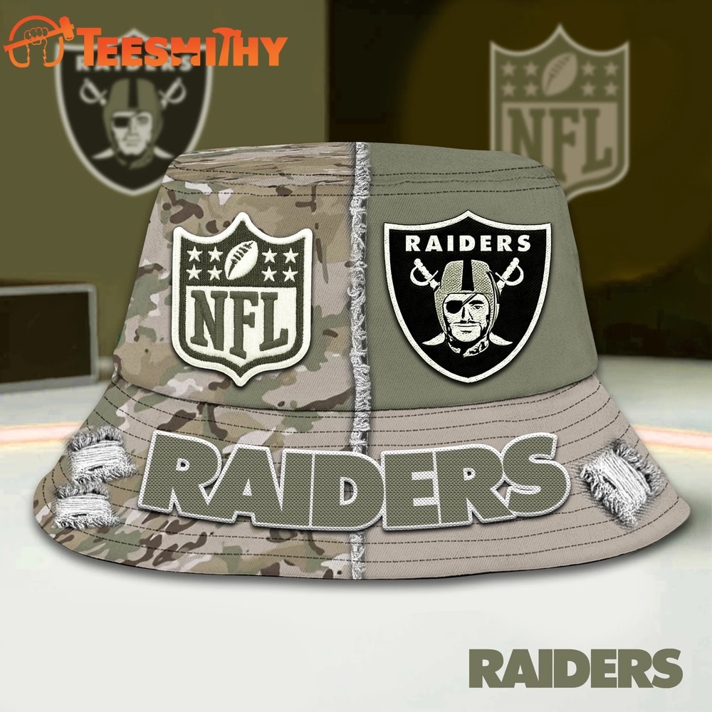 Las Vegas Raiders NFL Veterans US Army Bucket Hat