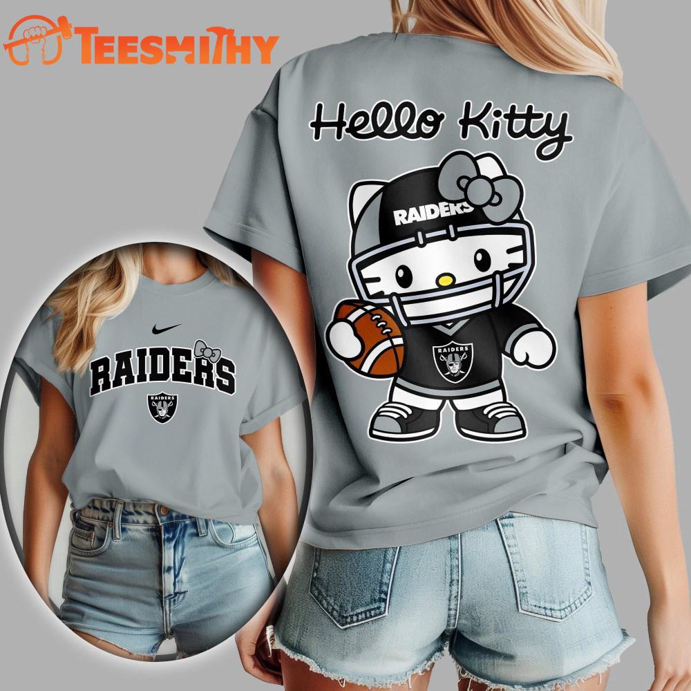 Las Vegas Raiders NFL x Hello Kitty All Over Print Shirt Las Vegas Raiders NFL x Hello Kitty All Over Print Shirt