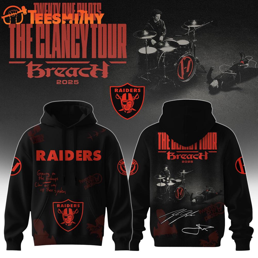 Las Vegas Raiders NFL x Twenty One Pilots The Clancy World Tour Hoodie Shirt
