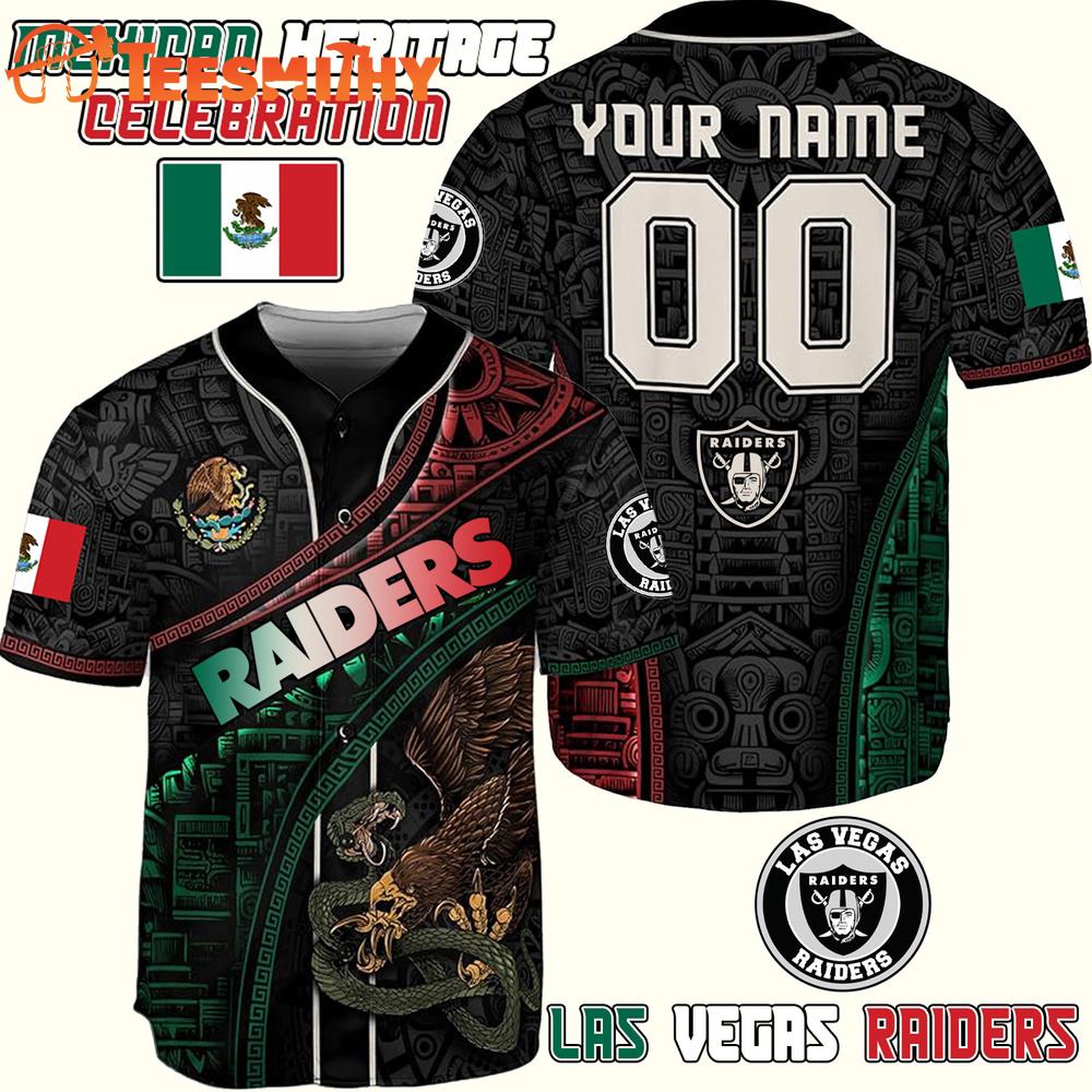Las Vegas Raiders x Mexican Heritage Celebration Custom Baseball Jersey