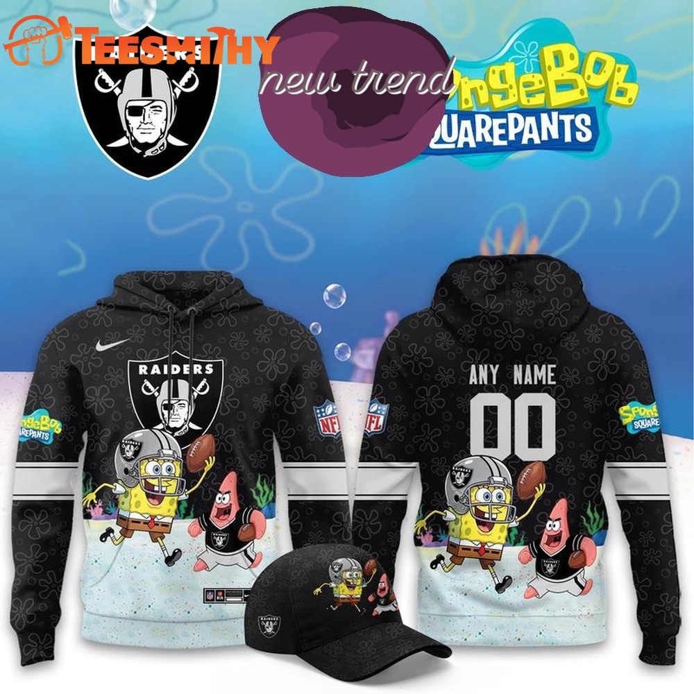 Las Vegas Raiders x SpongeBob Limited Edition Personalized Hoodie