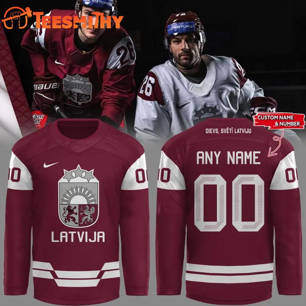 Latvia’s Milano 2026 Olympic Limited Edition Red Hockey Jersey