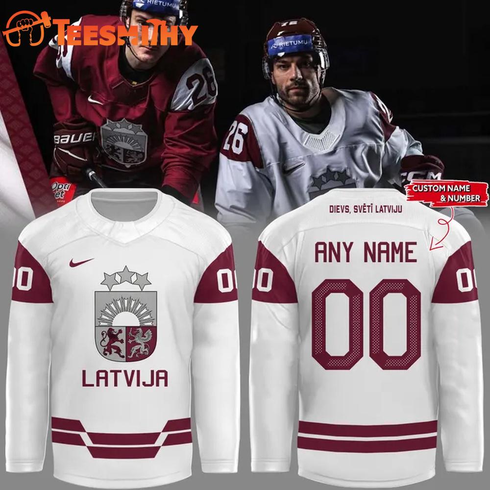 Latvia’s Milano 2026 Olympic Limited Edition White Hockey Jersey