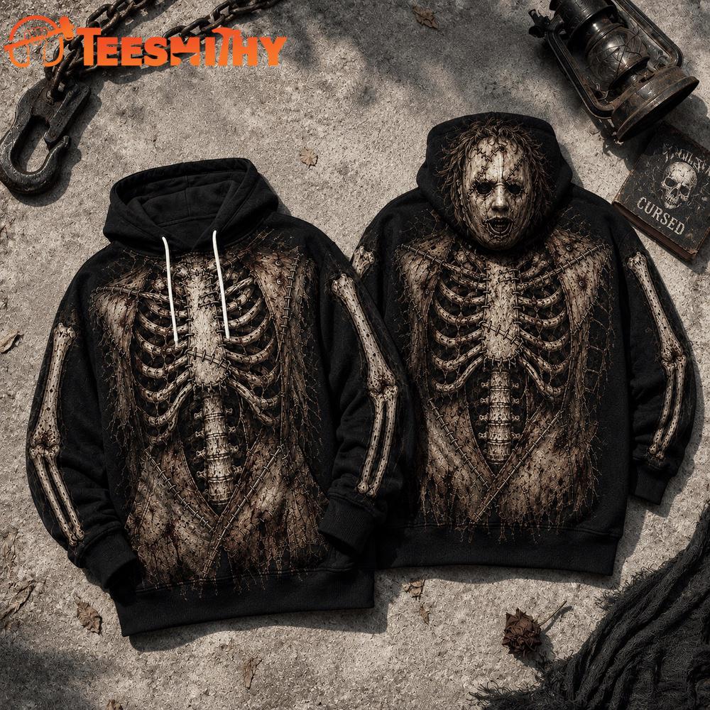 Leatherface Skeleton Graphic Halloween 2026 Hoodie
