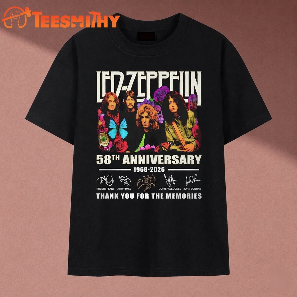Led Zeppelin 58th Anniversary 1968 2026 Thank You For The Memories T Shirt