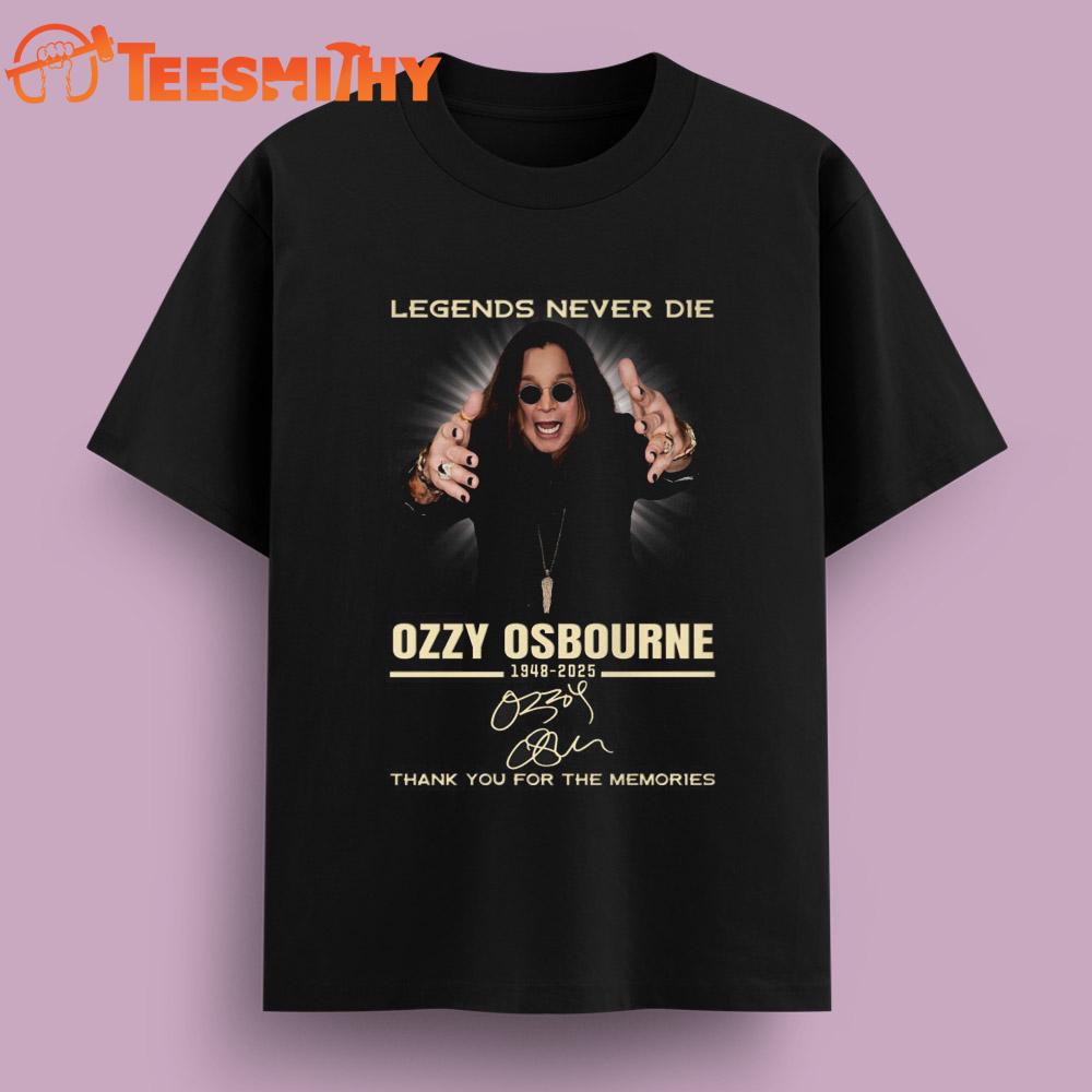 Legends Never Die Ozzy Osbourne 1948-2025 Signature T Shirt