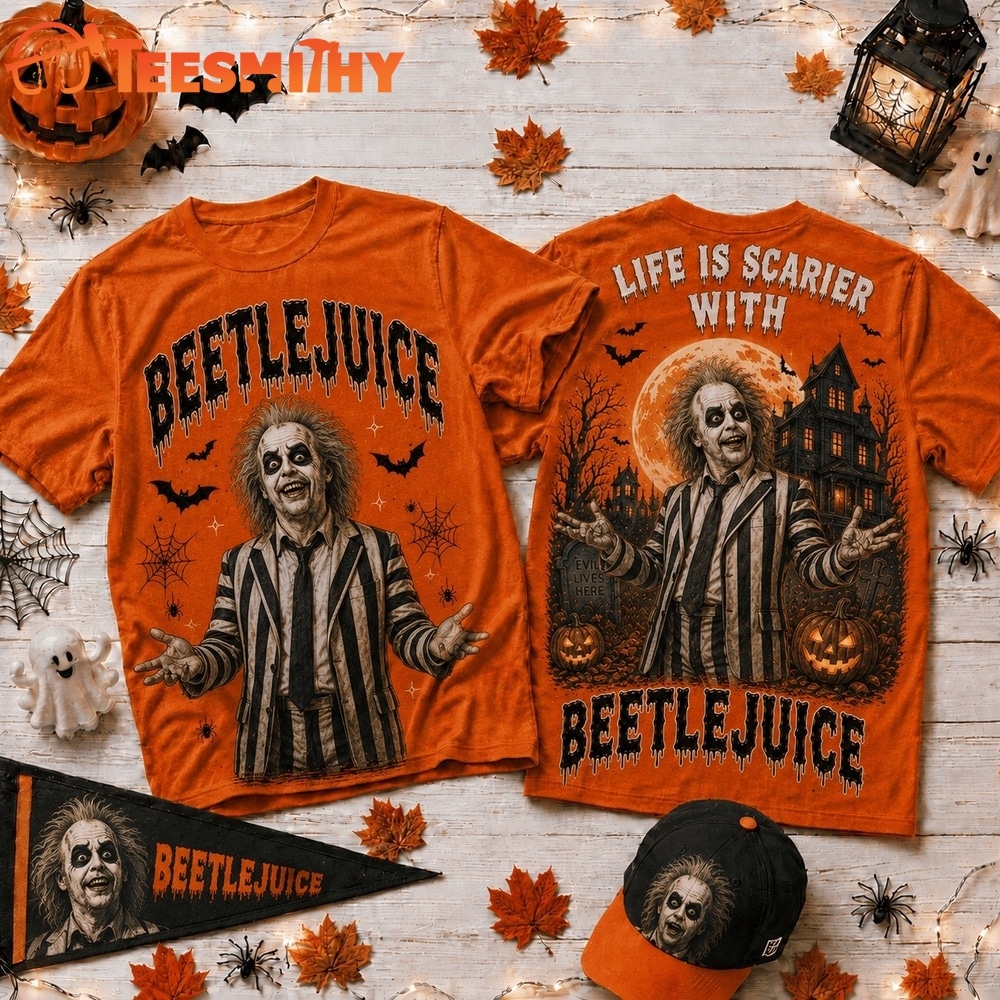 Life Is Scarier With Beetlejuice Halloween 2026 3D Shirt