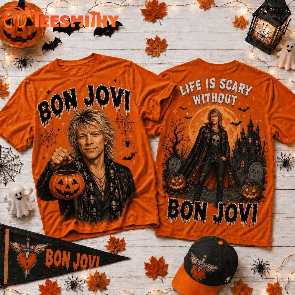 Life Is Scary Without Bon Jovi Halloween 2026 3D Shirt