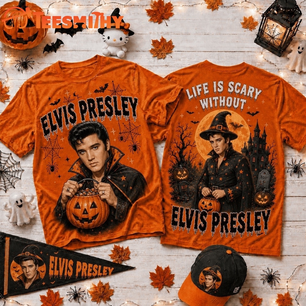 Life Is Scary Without Elvis Presley Halloween 2026 3D Shirt