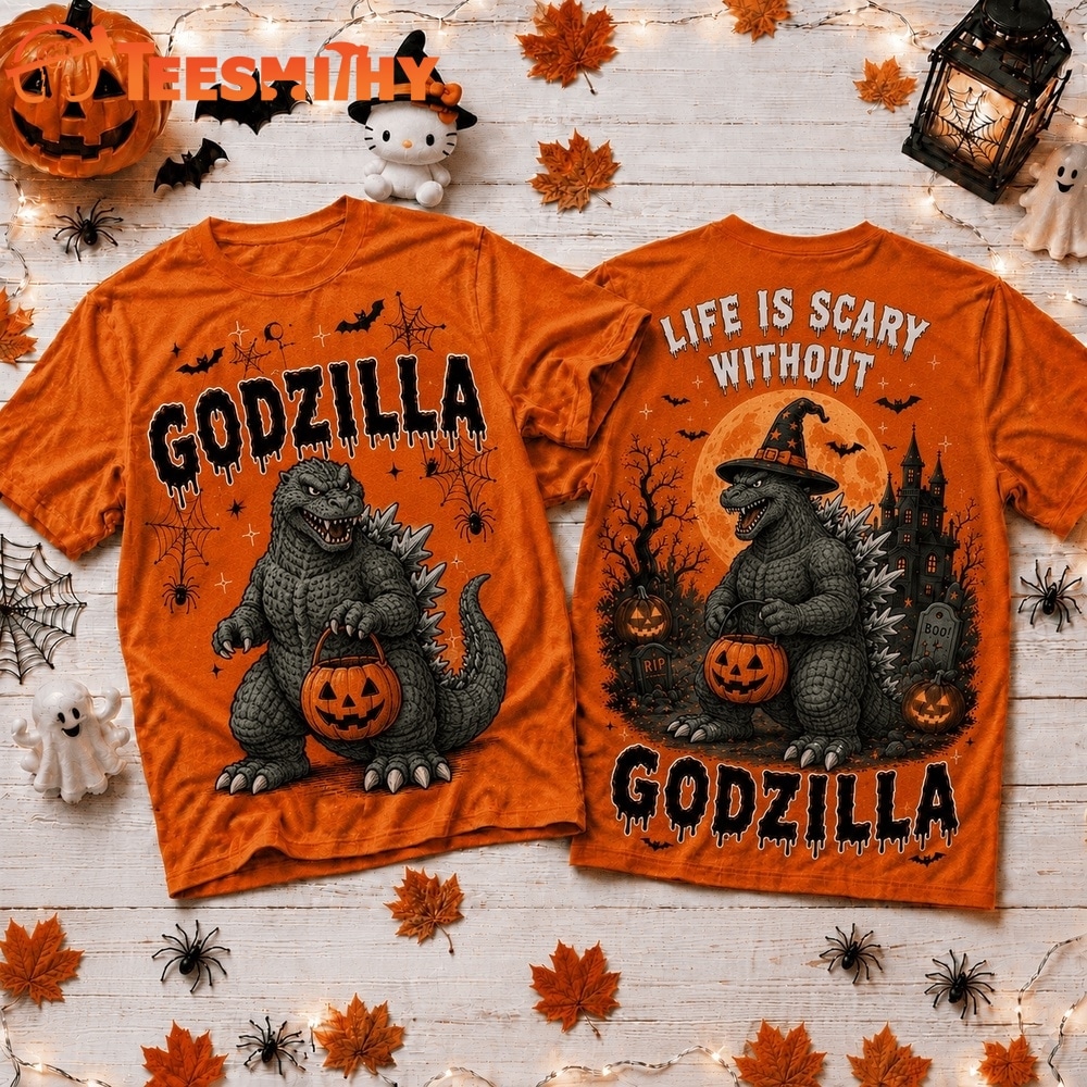 Life Is Scary Without Godzilla Halloween 2026 3D Shirt