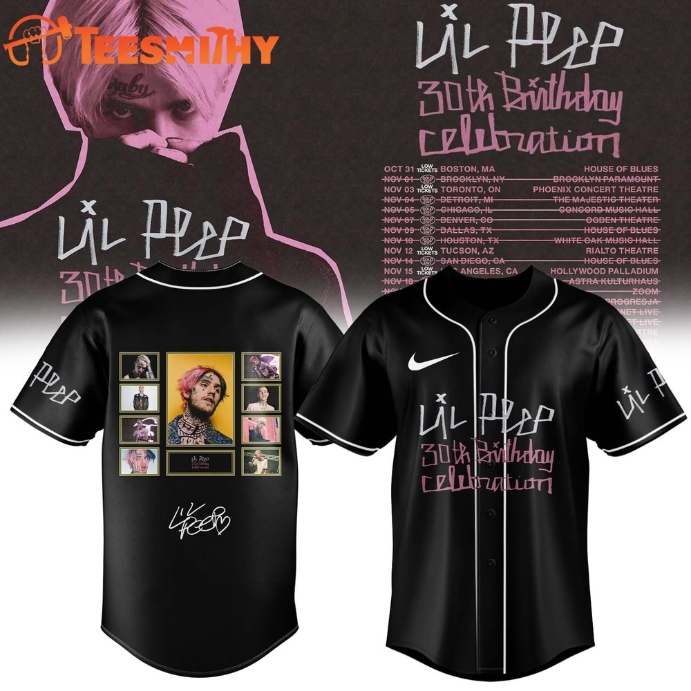 Lil Peep 30th Birthday Celebration Graphic Signature Baseball Jersey