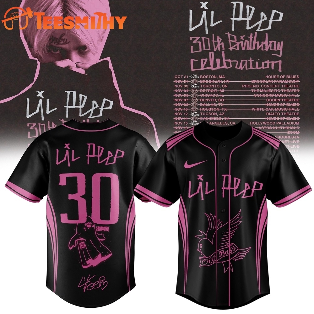 Lil Peep 30th Birthday Celebration Limited Edition Signature Black Baseball Jersey