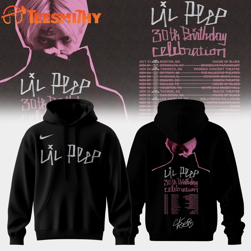 Lil Peep 30th Birthday Celebration Limited Edition Signature Black Hoodie